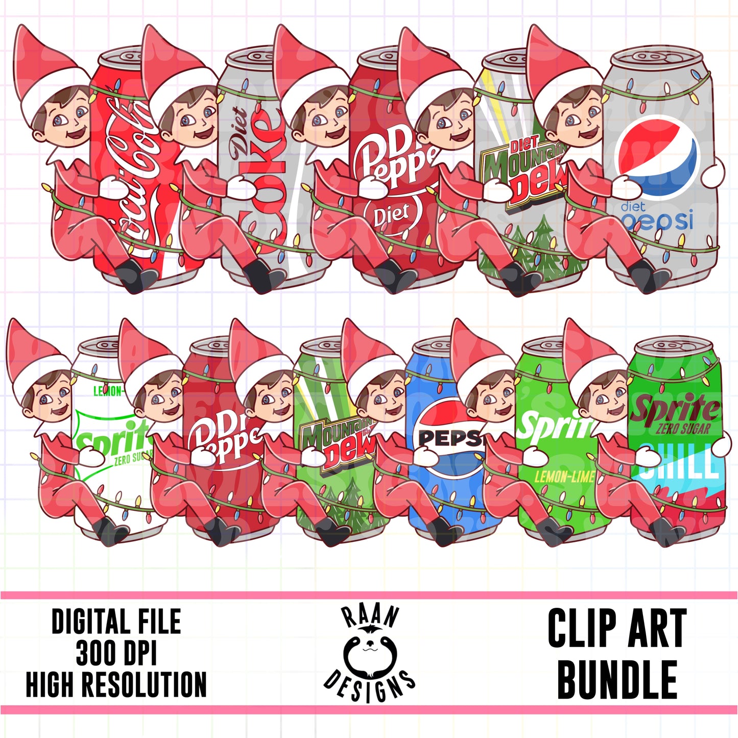 Elf On the Soda Pop-Clipart Bundle
