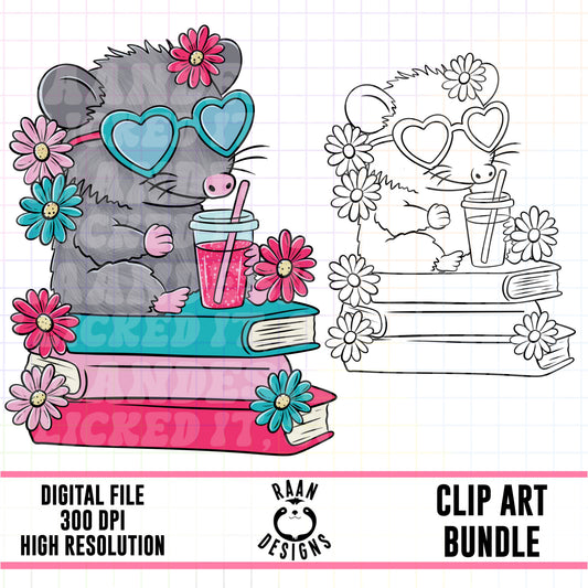 Possum Bookstack-Clipart Bundle