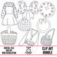 Blueberry Set 2 Outline-Clipart Bundle
