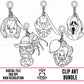 Horror Charms Outlines-Clipart Bundle