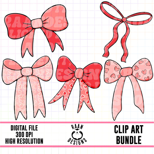 Valentine Bows-Clipart Bundle