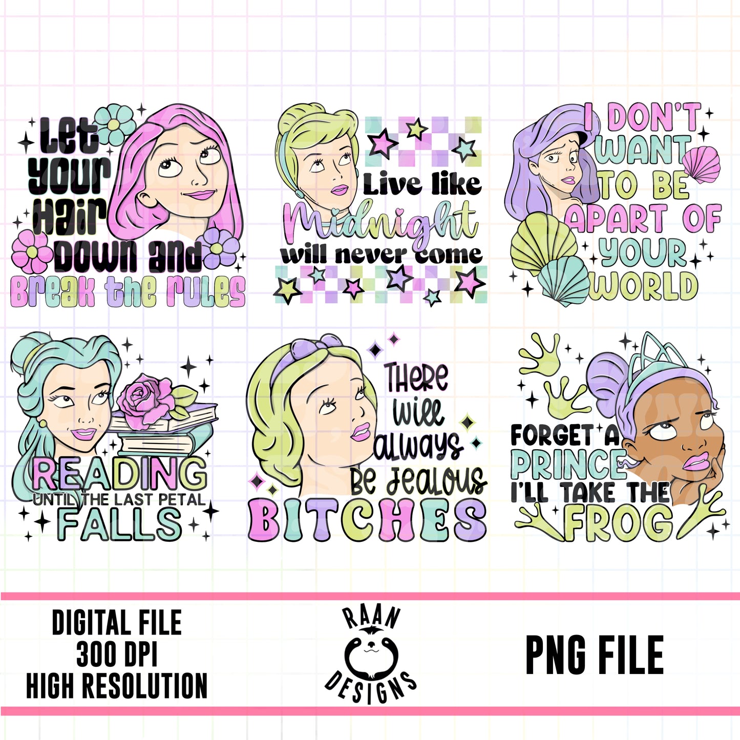 Snarky Princess Set 1-6 Designs