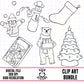 90’s Christmas Outline-Clipart Bundle