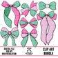 Mint Pink Bows-Clipart Bundle