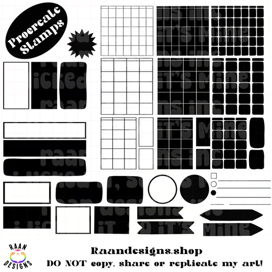 BYO Planner Stamps Plus 3 Pattern Brushes