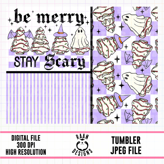 Be Merry Stay Scary Purple-Tumbler