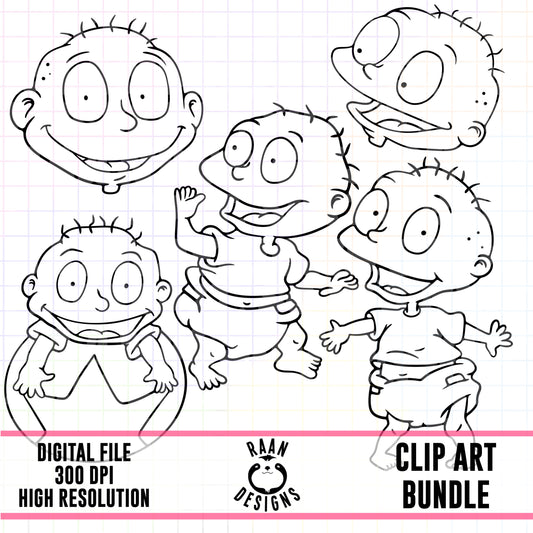 Tommy Outline Clipart Bundle