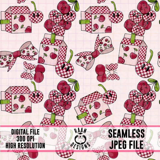 Cherry Milk-Seamless Pattern