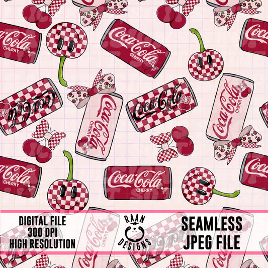 Cherry Coke-Seamless Pattern