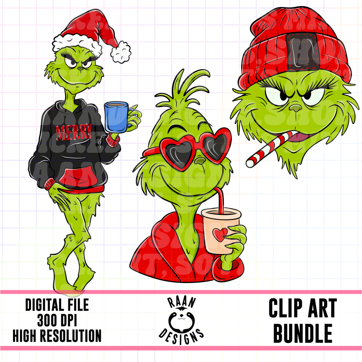 Grinch-Clipart Bundle