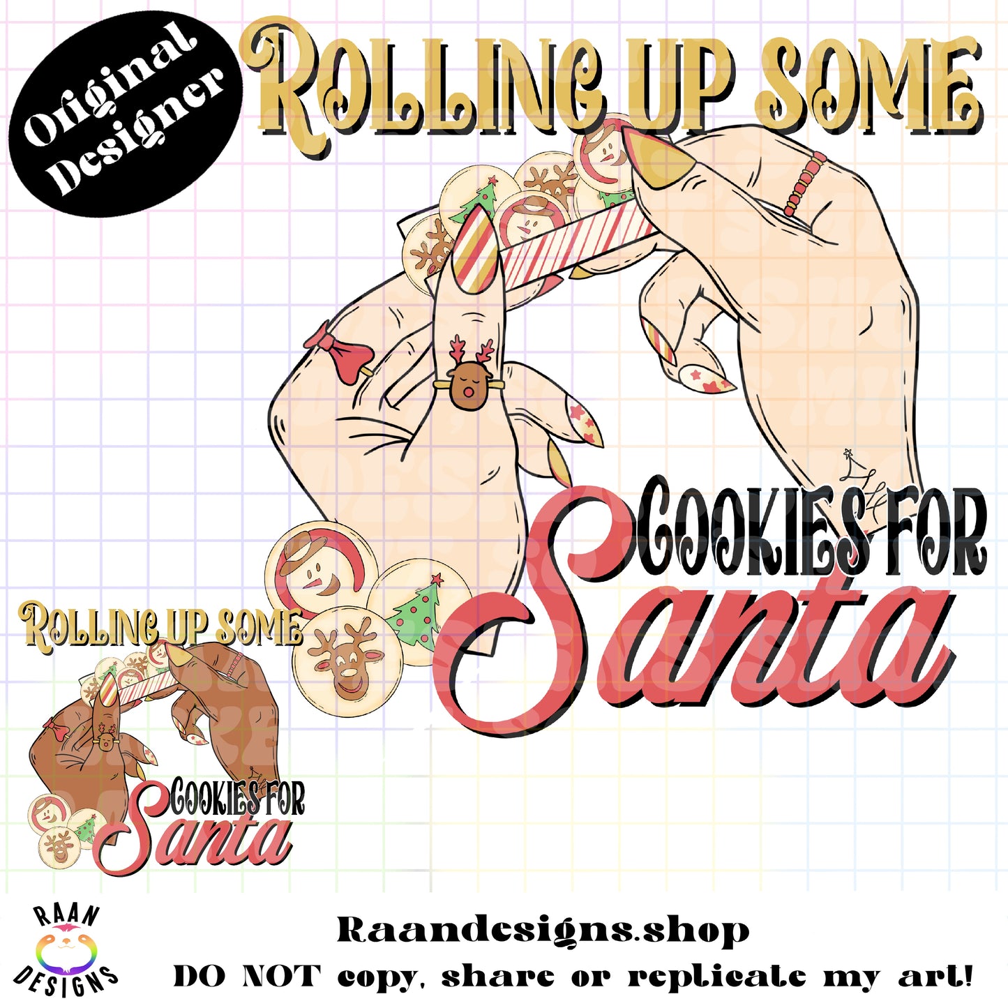 Rolling Up Some Cookies For Santa-BOTH SKIN TONES