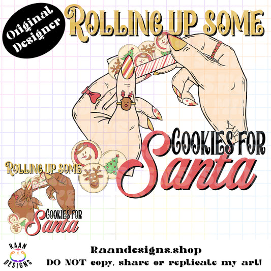 Rolling Up Some Cookies For Santa-BOTH SKIN TONES