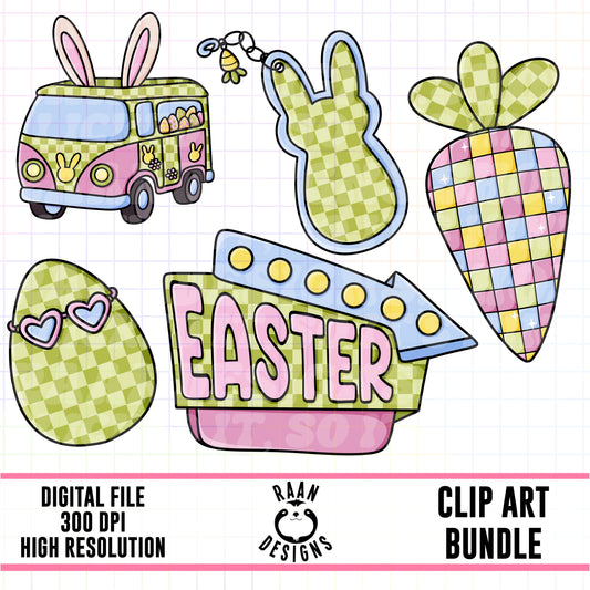 Retro Easter-Clipart Bundle