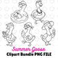Summer Goose Outlines-Clipart Bundle
