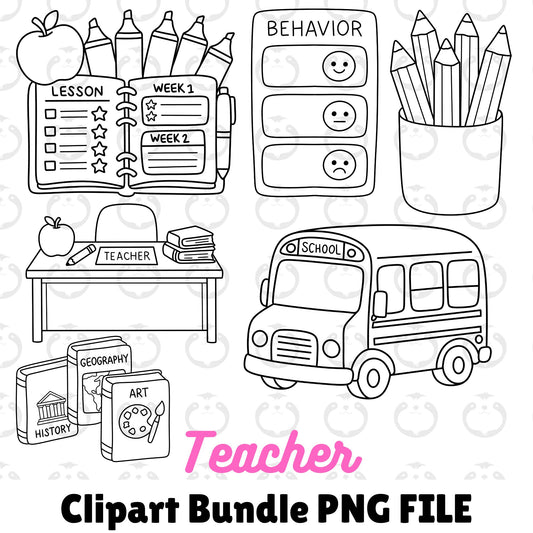 Teacher Outlines-Clipart Bundle