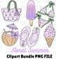 Purple Floral Summer-Clipart Bundle