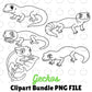 Geckos Outline-Clipart Bundle