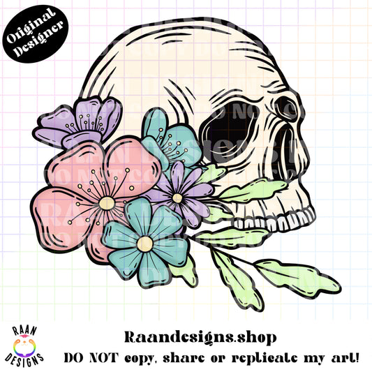 Floral Skull-Color