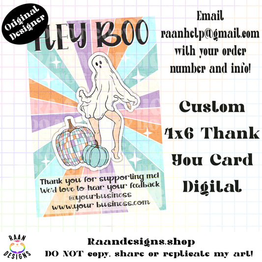 Hey Boo Sexy Ghost CUSTOM Thank You Card