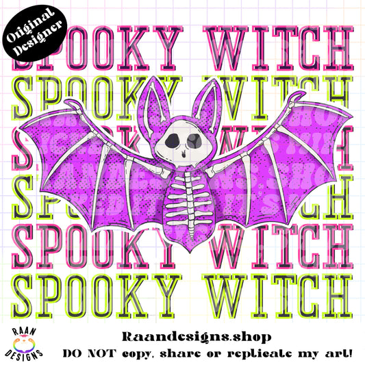 Spooky Witch Bat Neon