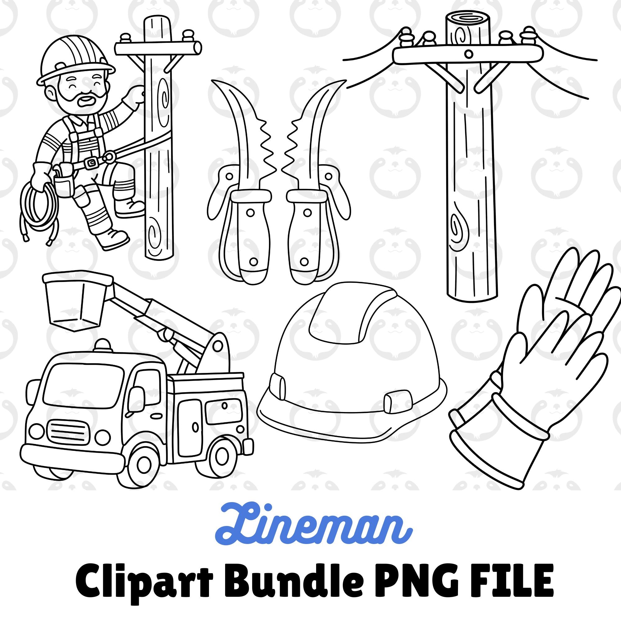 Lineman Outlines-Clipart Bundle – RAAN Designs