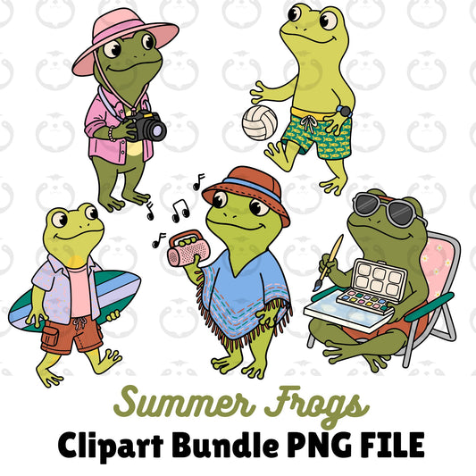 Summer Frog-Clipart Bundle