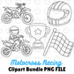 Motocross Racing Outlines-Clipart Bundle
