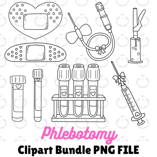Phlebotomy Outline-Clipart Bundle