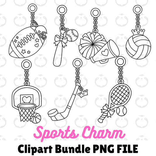 Sports Charms Outline-Clipart Bundle