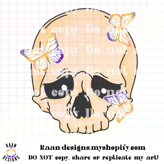 Skelly With Purple Yellow Butterflies