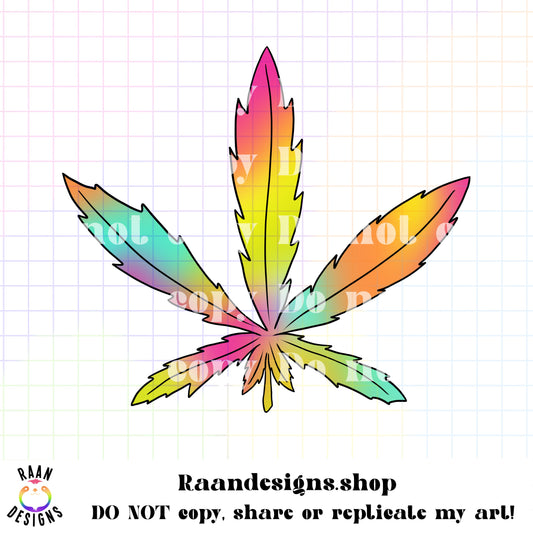 Rainbow Pot Leaf-Accent/Pocket Decal