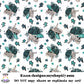 Teal and Black Animal Print, Lightning Bolt, Skelly in Hat Background Bundle-Seamless