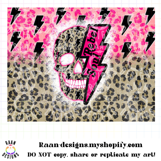 Soul Rebel Leopard  Print pink Ombre  Lightning bolt