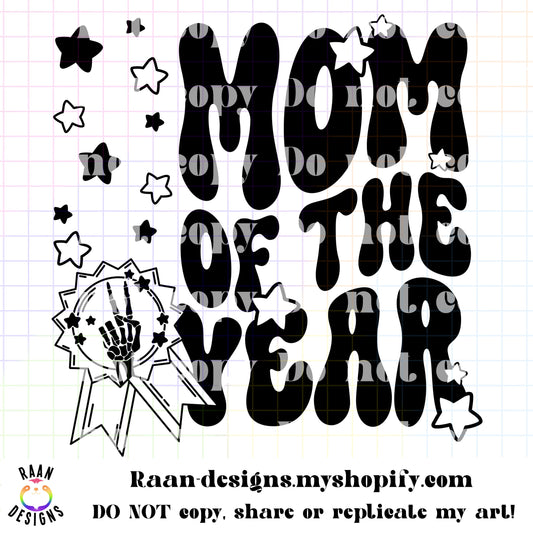 Mom of the Year with Ribbon