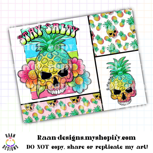 Stay Salty Pineapple Skelly Tumbler