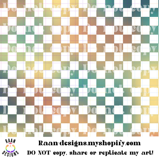 Rainbow Color Checkered Pattern Background