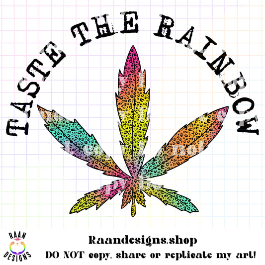 Taste The Rainbow-Cheetah Rainbow Pot Leaf