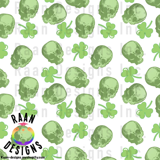 St. Patrick’s Skull seamless Pattern