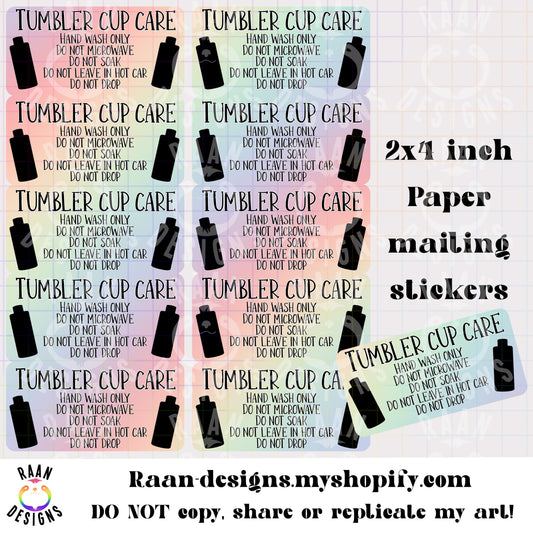 Rainbow Tumbler Care Sticker Sheet