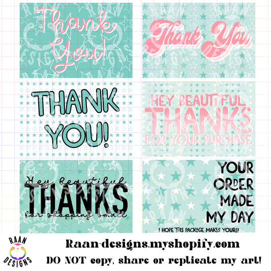 Pink and Teal -Thank You-Pack
